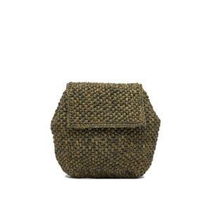 IBELIEV Woven Raffia Fold-Over Clutch Women GREEN Handbags